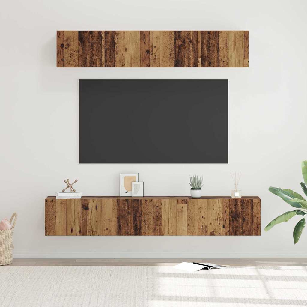 Conjunto de mueble de TV 5 pcs Roble artesanal