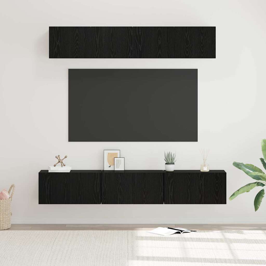 Conjunto de mueble de TV 5 pcs Roble artesanal