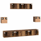 Conjunto de mueble de TV 7 pcs Madera envejecida
