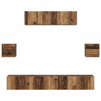 Conjunto de mueble de TV 7 pcs Madera envejecida
