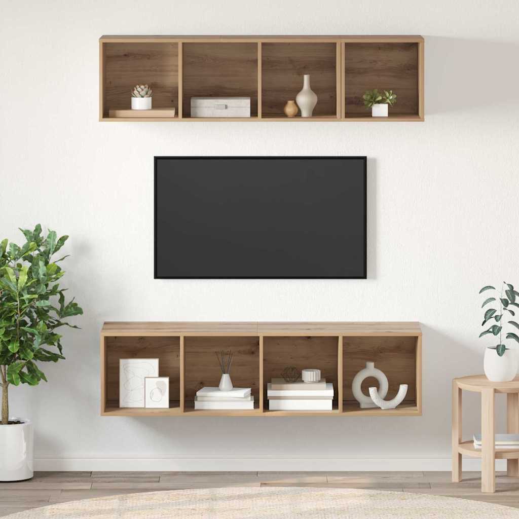 Conjunto de mueble de TV 2 pcs Marrón 37 x 37 x 142,5 cm