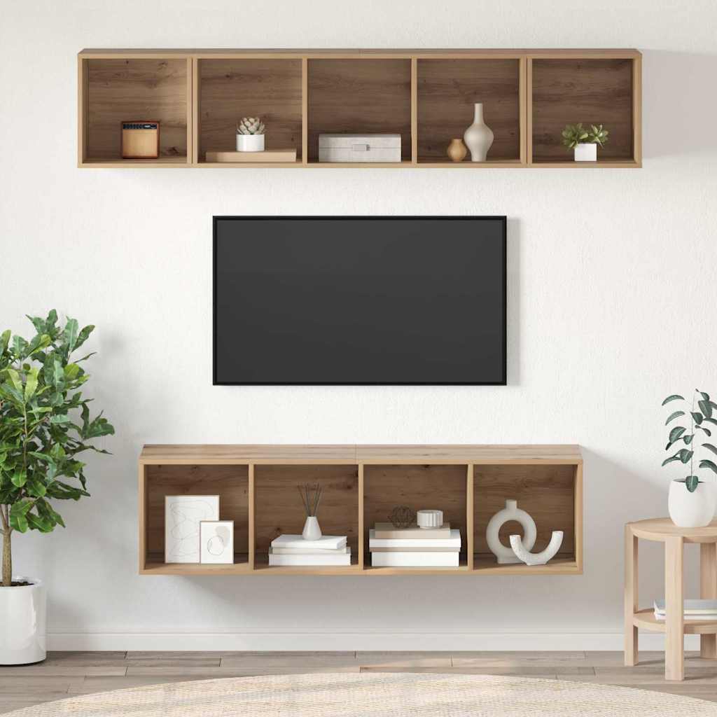 Conjunto de mueble de TV 2 pcs Madera Vieja 37 x 37 x 107 cm