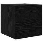 Conjunto de mueble de TV 9 pcs Roble Negro Madera contrachapada