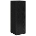 Conjunto de mueble de TV 9 pcs Roble Negro Madera contrachapada