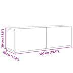 Conjunto de mueble de TV 9 pcs Roble Negro Madera contrachapada