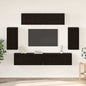Conjunto de mueble de TV 6 pcs Roble Negro Madera contrachapada