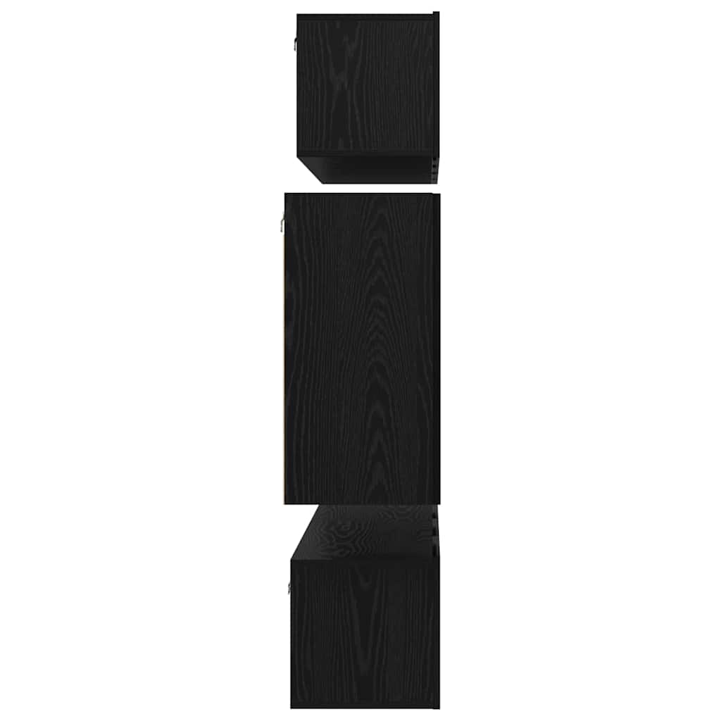 Conjunto de mueble de TV 6 pcs Roble Negro Madera contrachapada
