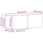 Conjunto de mueble de TV 6 pcs Roble Negro Madera contrachapada