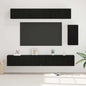 TV Cabinet Set 6 pcs Black Oak Engineered Wood