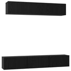 Conjunto de mueble de TV 6 pcs Roble Negro Madera de ingeniería