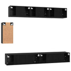 Conjunto de mueble de TV 6 pcs Roble Negro Madera de ingeniería