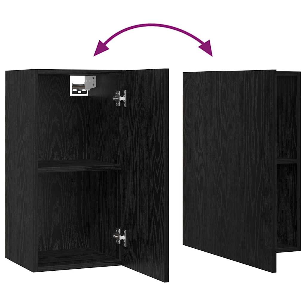 Conjunto de mueble de TV 6 pcs Roble Negro Madera de ingeniería