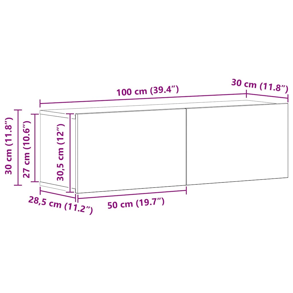 Conjunto de mueble de TV 6 pcs Roble Negro Madera de ingeniería
