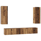 Conjunto de mueble de TV 5 pcs Madera envejecida