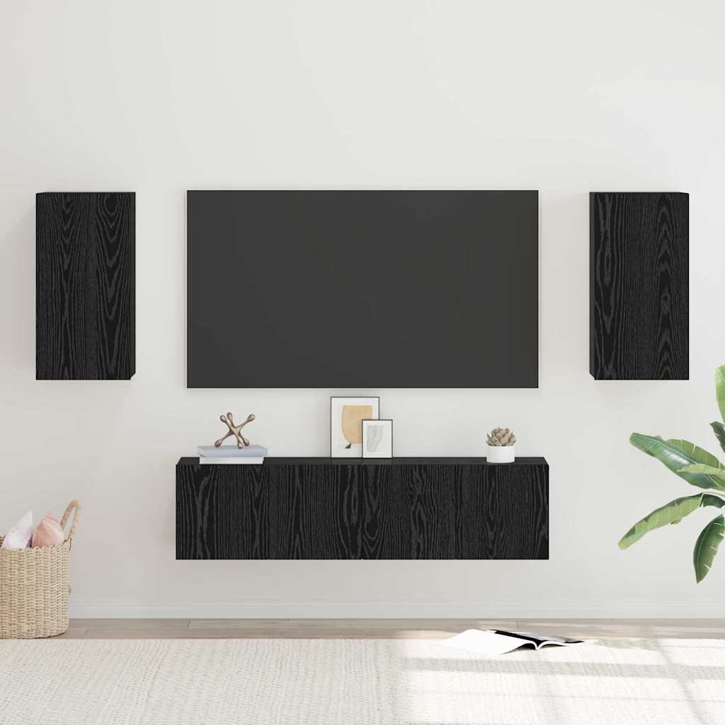Conjunto de mueble de TV 5 pcs Madera envejecida