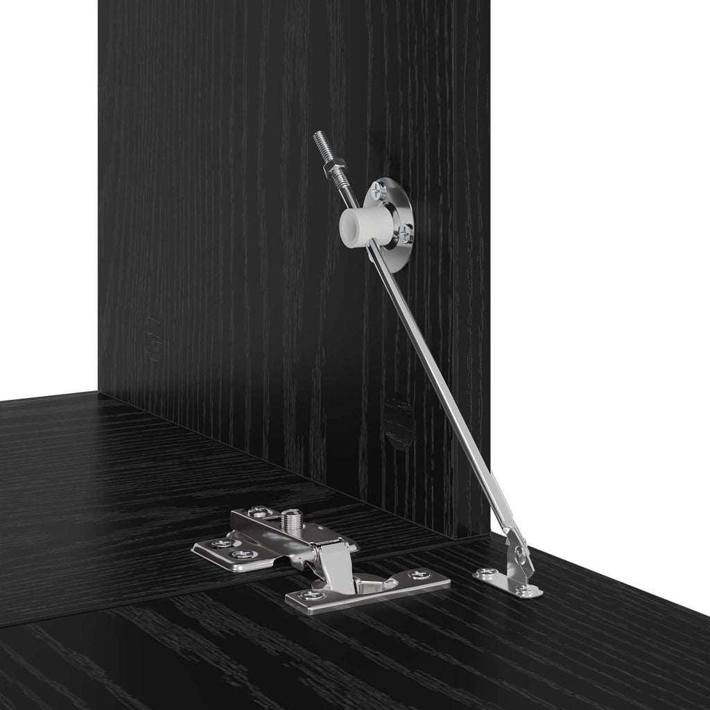 Conjunto de mueble de TV 6 pcs Roble Negro Madera de ingeniería