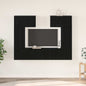 6-piece TV cabinet set Black Oak Engineered Wood