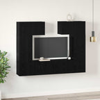 Conjunto de mueble de TV 6 pcs Roble Negro Madera de ingeniería