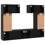 Conjunto de mueble de TV 6 pcs Roble Negro Madera de ingeniería