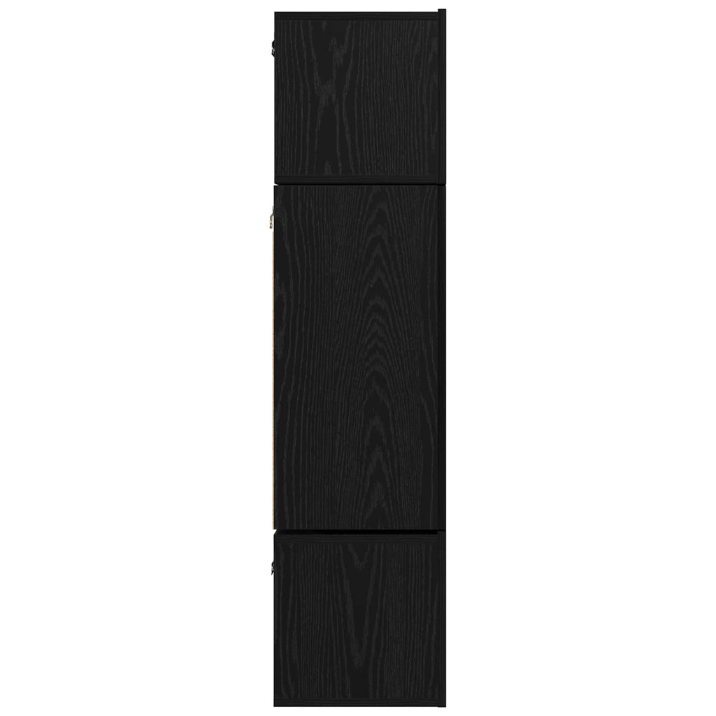 Conjunto de mueble de TV 6 pcs Roble Negro Madera de ingeniería