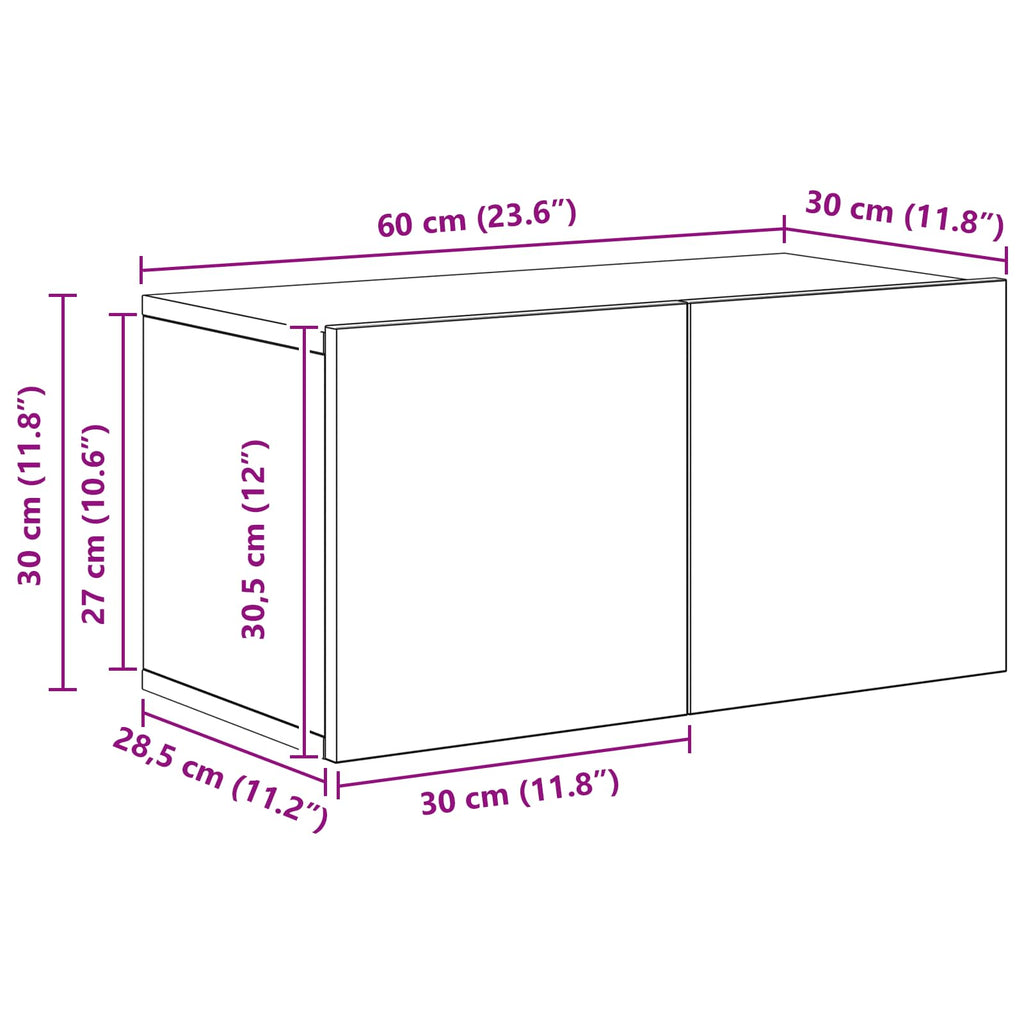 Conjunto de mueble de TV 6 pcs Roble Negro Madera de ingeniería