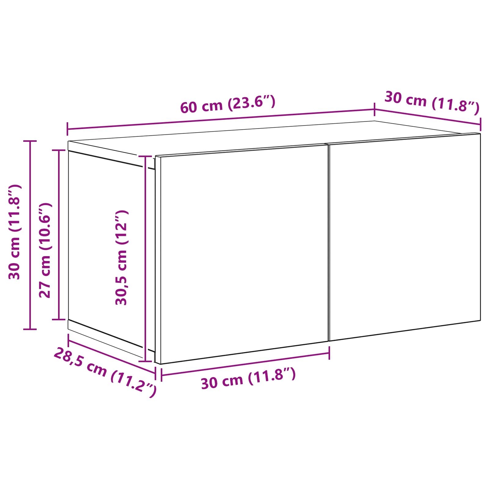 Conjunto de mueble de TV 6 pcs Roble Negro Madera de ingeniería