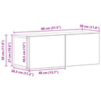 Conjunto de mueble de TV 6 pcs Roble Negro Madera de ingeniería