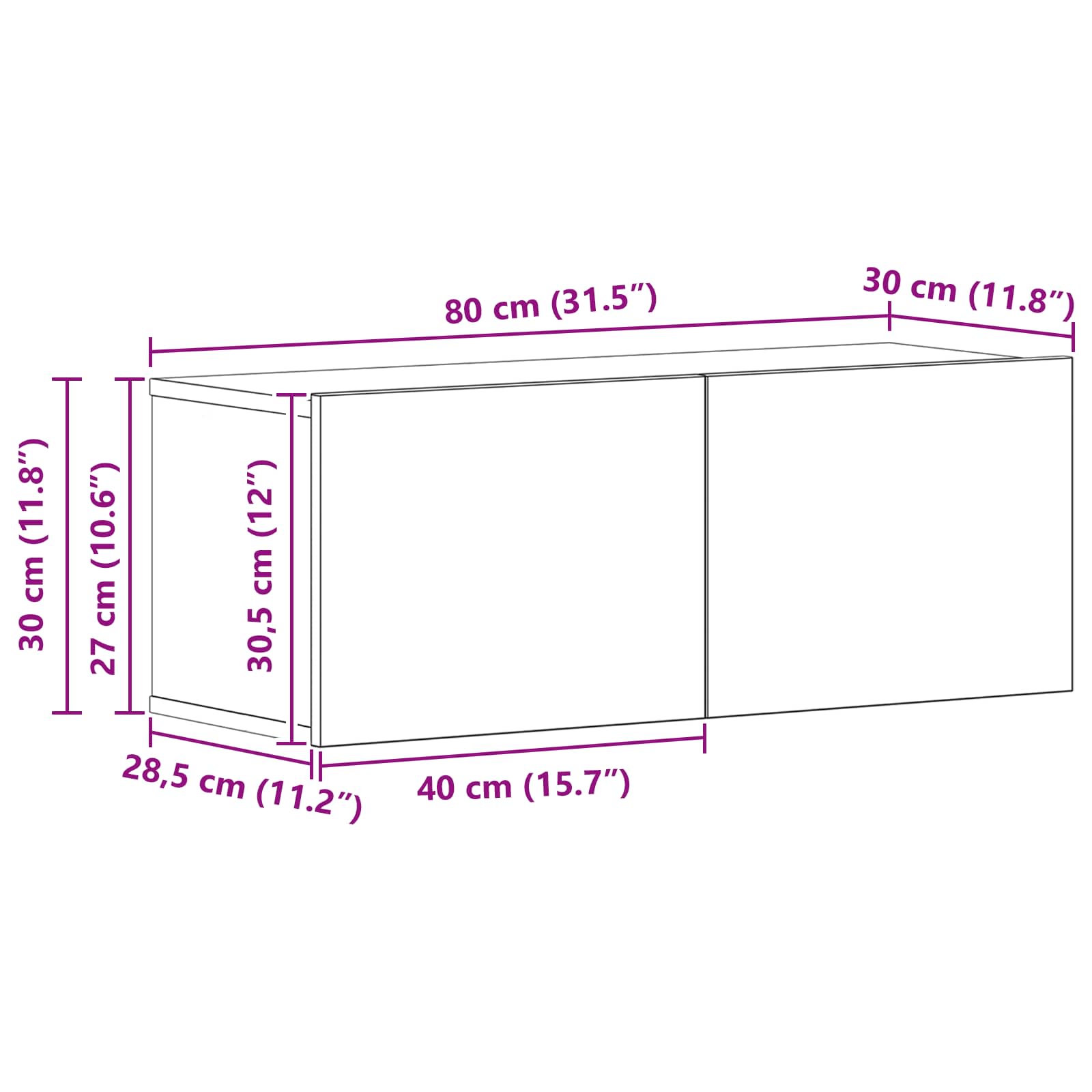 Conjunto de mueble de TV 6 pcs Roble Negro Madera de ingeniería