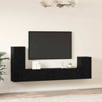 Mueble de TV de Pared 3 pcs Roble Negro Madera de ingeniería
