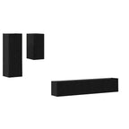 Mueble de TV de Pared 3 pcs Roble Negro Madera de ingeniería