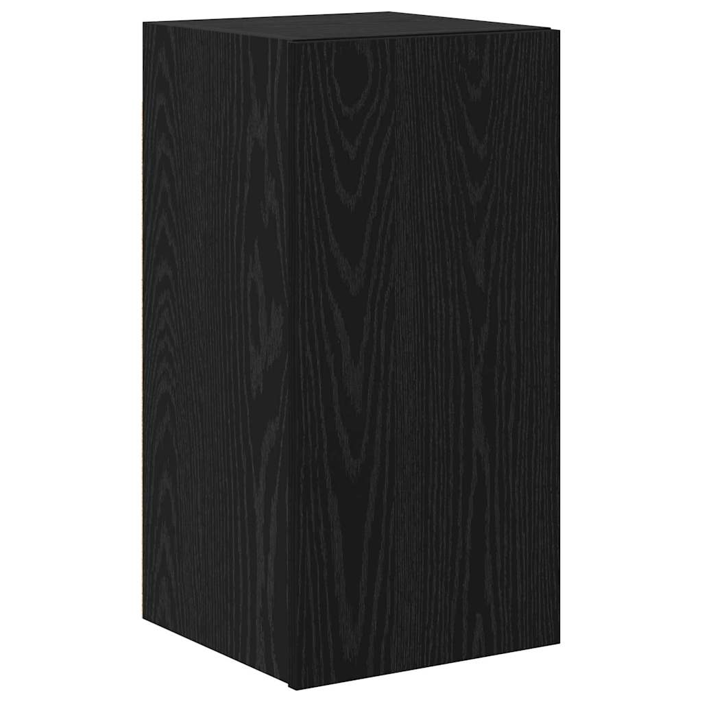 Mueble de TV de Pared 3 pcs Roble Negro Madera de ingeniería
