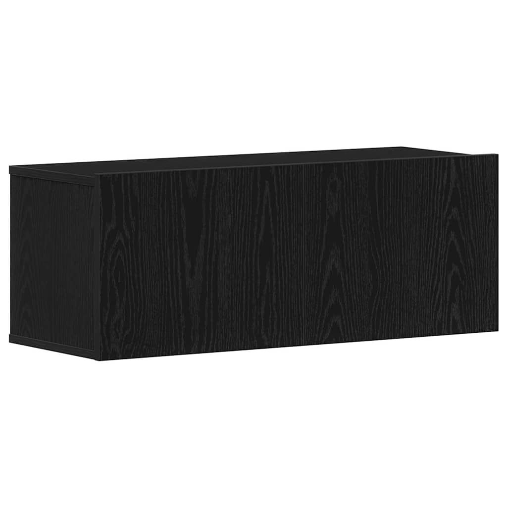 Mueble de TV de Pared 3 pcs Roble Negro Madera de ingeniería