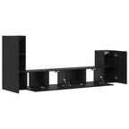 Mueble de TV de Pared 3 pcs Roble Negro Madera de ingeniería
