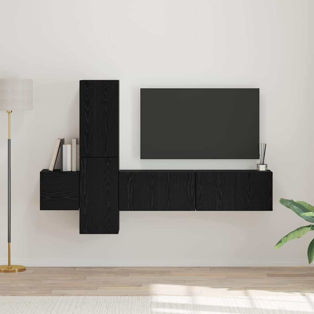 Conjunto de mueble de TV 10 pcs Madera envejecida