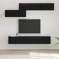 Conjunto de mueble de TV 7 pcs Roble Negro Madera de ingeniería