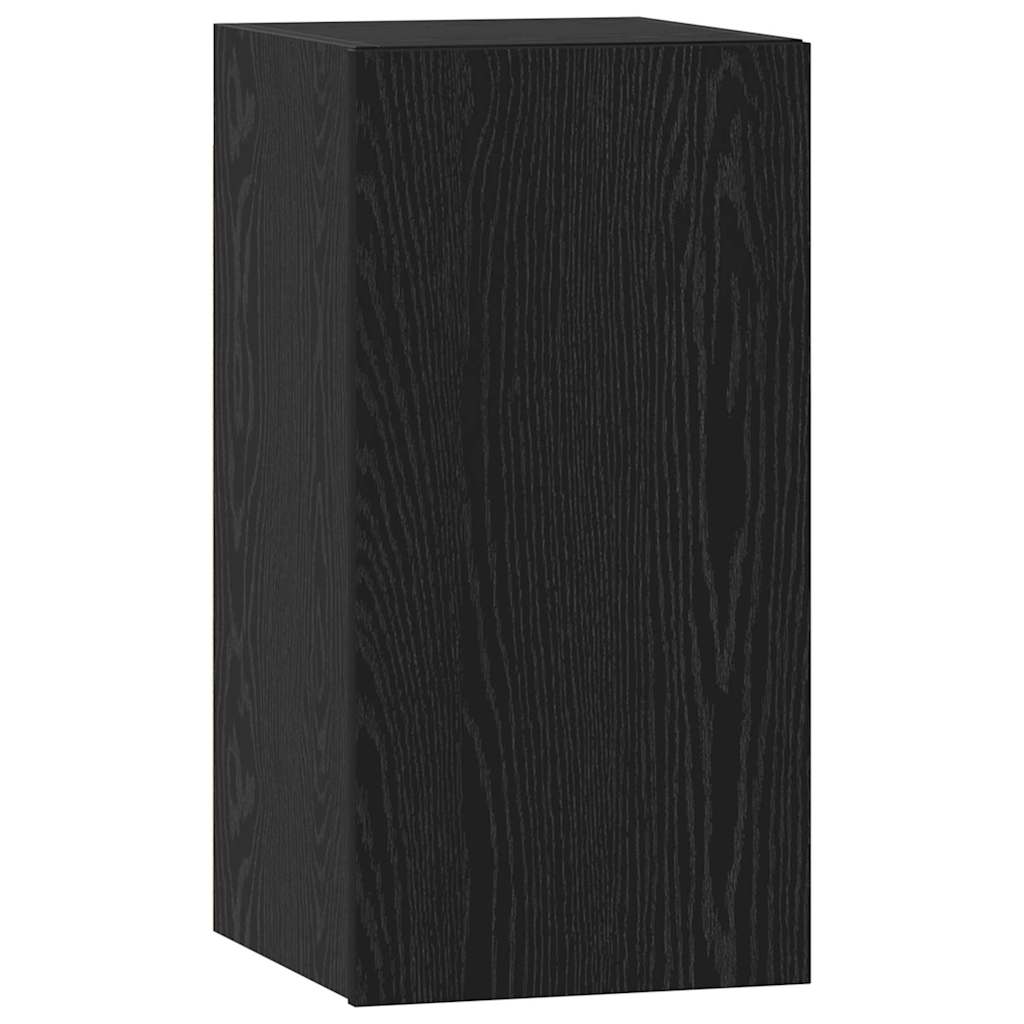 Conjunto de mueble de TV 7 pcs Roble Negro Madera de ingeniería