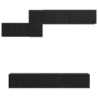 Conjunto de mueble de TV 7 pcs Roble Negro Madera de ingeniería