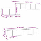 Conjunto de mueble de TV 7 pcs Roble Negro Madera de ingeniería