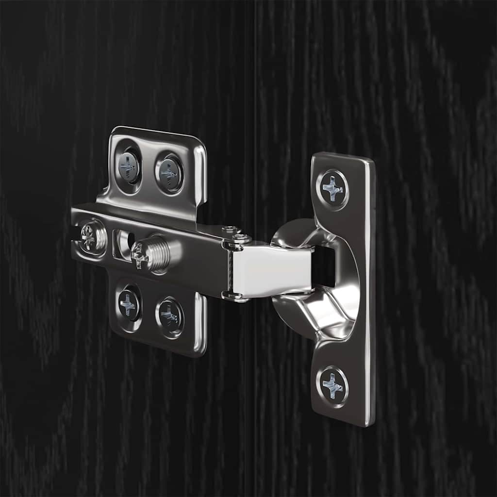 Conjunto de mueble de TV 9 pcs Roble Negro Madera de ingeniería