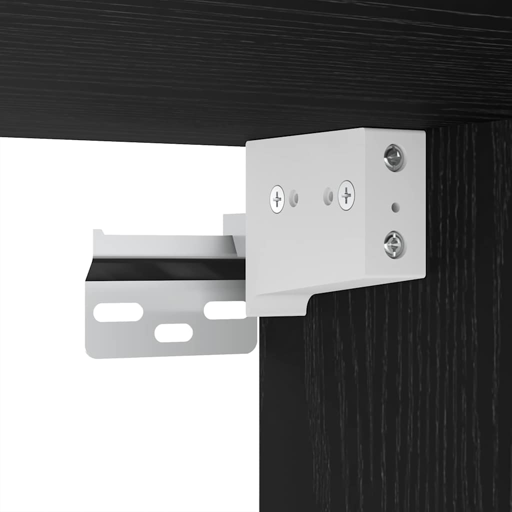 Conjunto de mueble de TV 9 pcs Roble Negro Madera de ingeniería