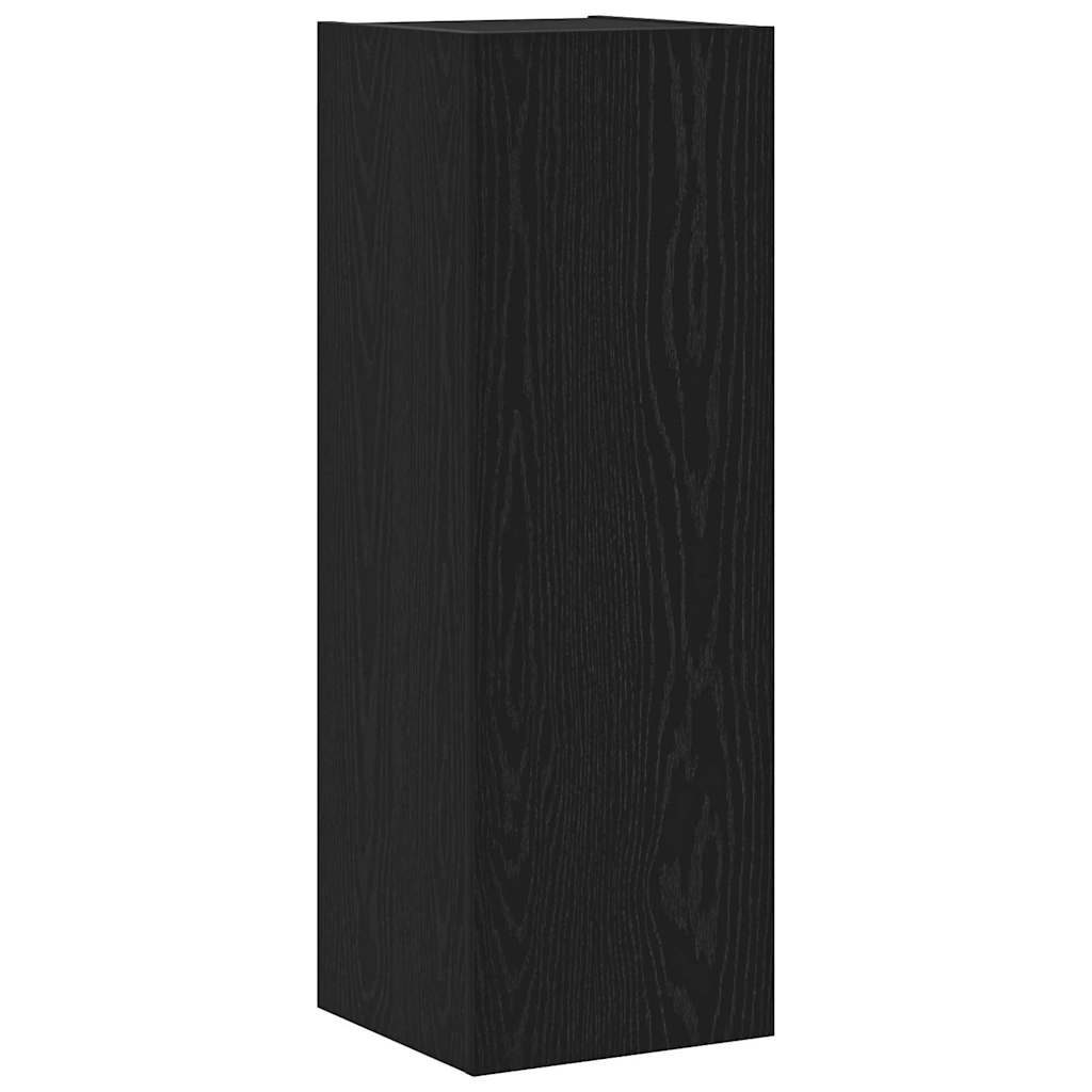 Conjunto de mueble de TV 9 pcs Roble Negro Madera de ingeniería