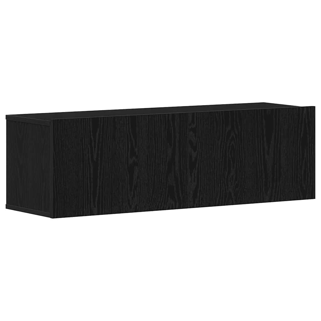 Conjunto de mueble de TV 9 pcs Roble Negro Madera de ingeniería