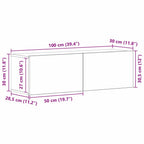 Conjunto de mueble de TV 9 pcs Roble Negro Madera de ingeniería