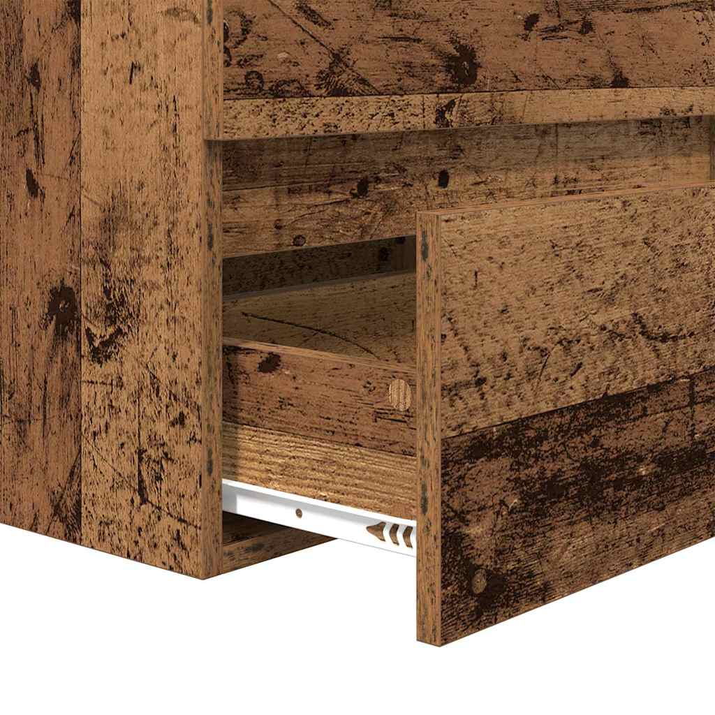 Juego de muebles de baño con cajón 3 pcs Madera envejecida