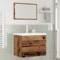 Juego de muebles de baño con cajón 3 pcs Madera envejecida