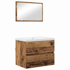 Juego de muebles de baño con cajón 3 pcs Madera envejecida