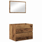 Juego de muebles de baño con cajón 3 pcs Madera envejecida