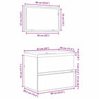 Juego de muebles de baño con cajón 3 pcs Madera envejecida
