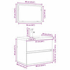 Juego de muebles de baño con cajón 3 pcs Madera envejecida