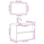 Juego de muebles de baño con cajón 3 pcs Roble artesanal